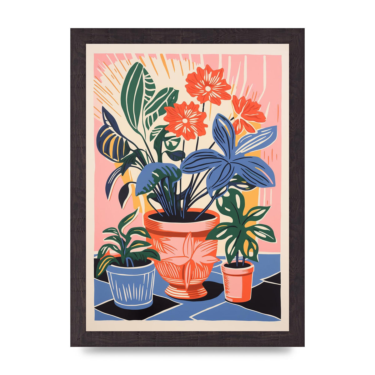 Vase with 27 Brightly Colored Flowers