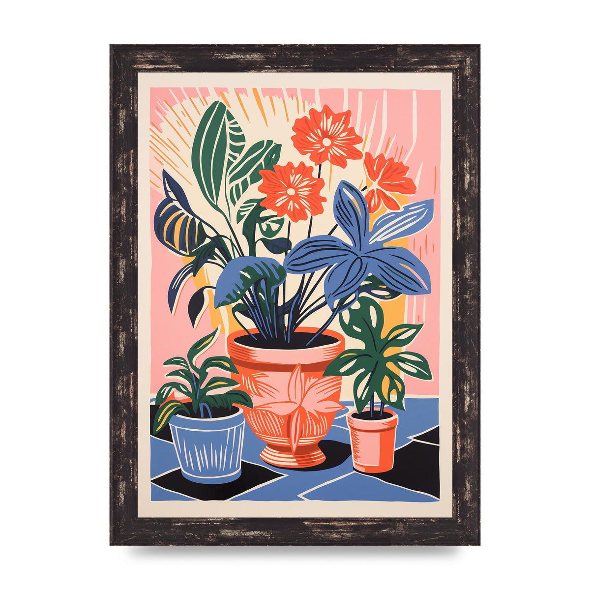 Vase with 27 Brightly Colored Flowers