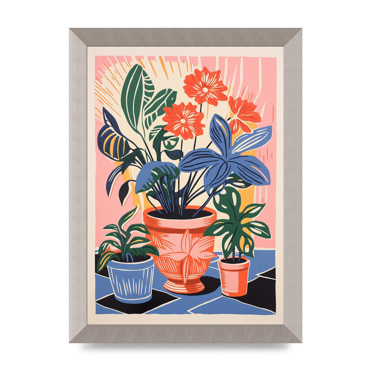 Vase with 27 Brightly Colored Flowers