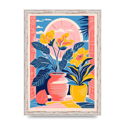Vase with 29 Bold Shapes and Flowers