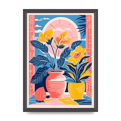 Vase with 29 Bold Shapes and Flowers