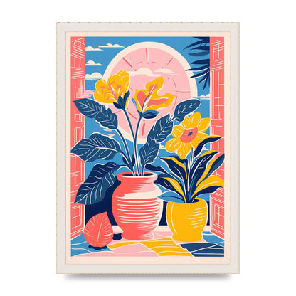 Vase with 29 Bold Shapes and Flowers
