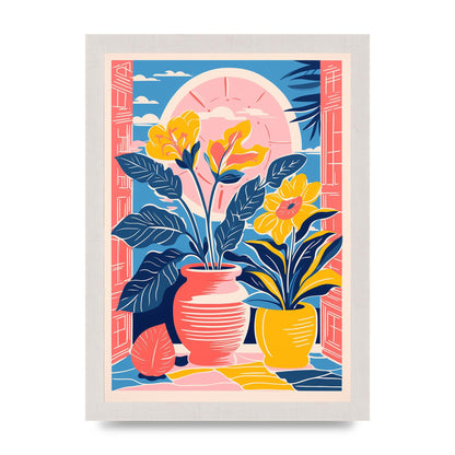 Vase with 29 Bold Shapes and Flowers