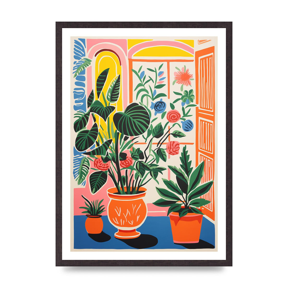 Vibrant Vase with Bold Coloured Flowers