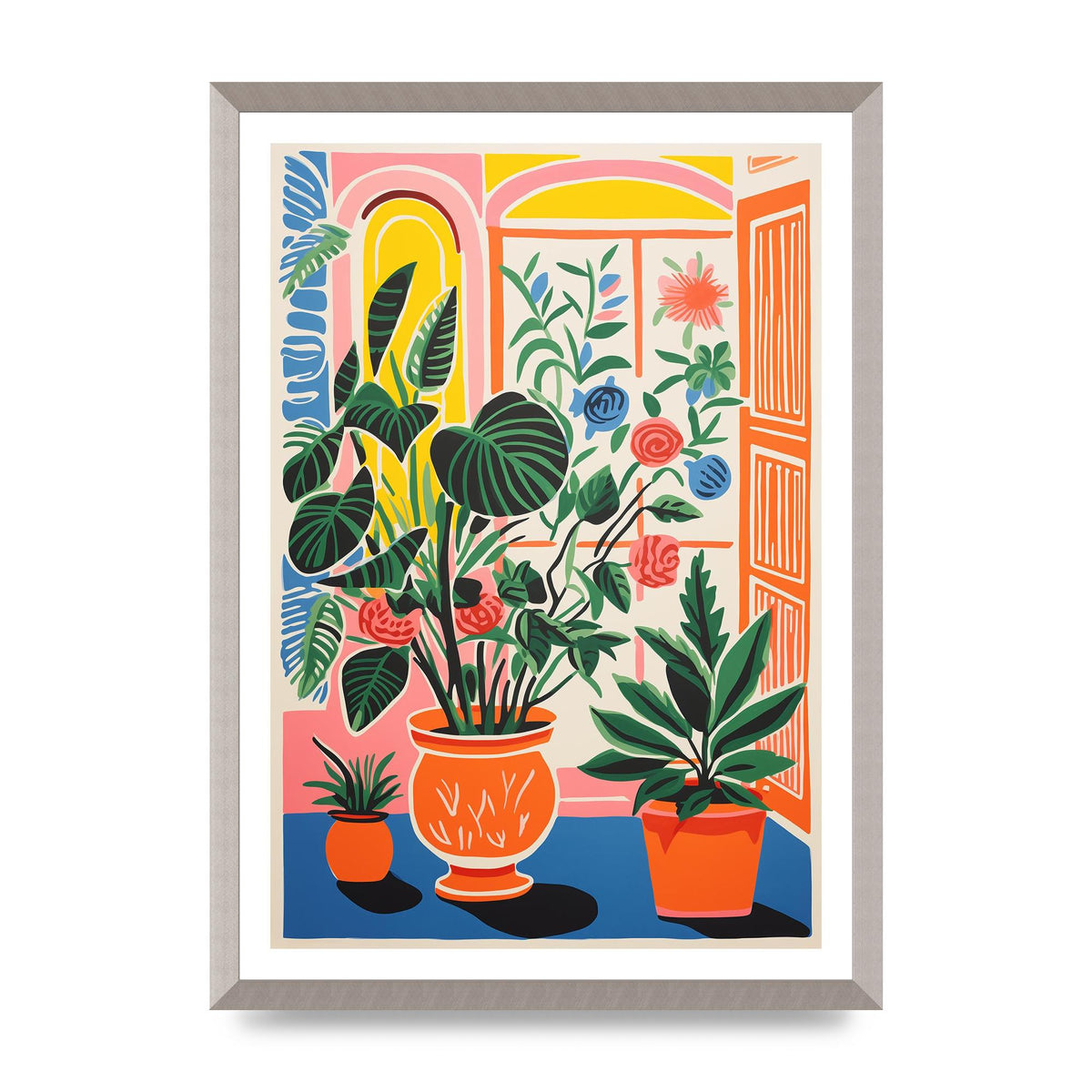 Vibrant Vase with Bold Coloured Flowers