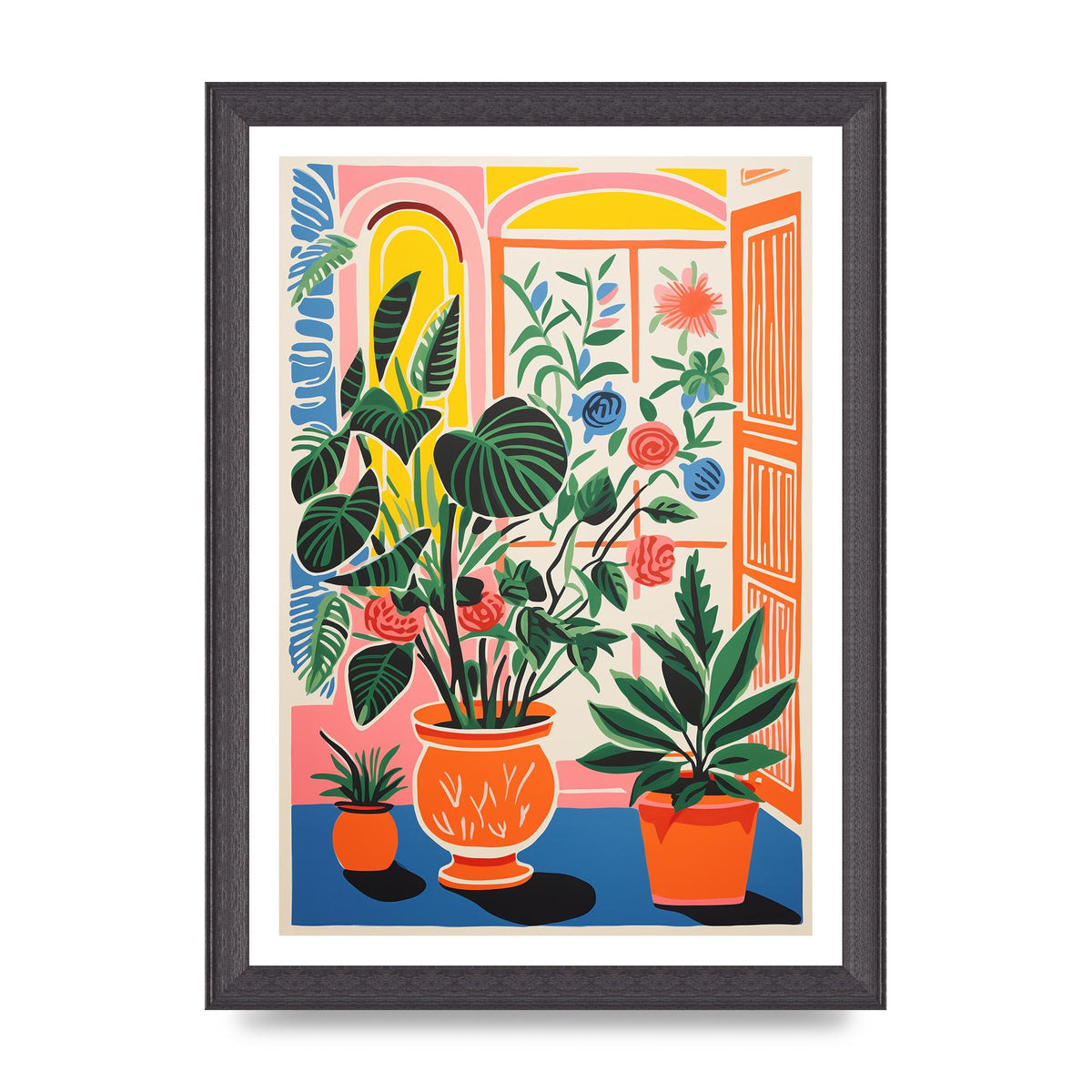 Vibrant Vase with Bold Coloured Flowers