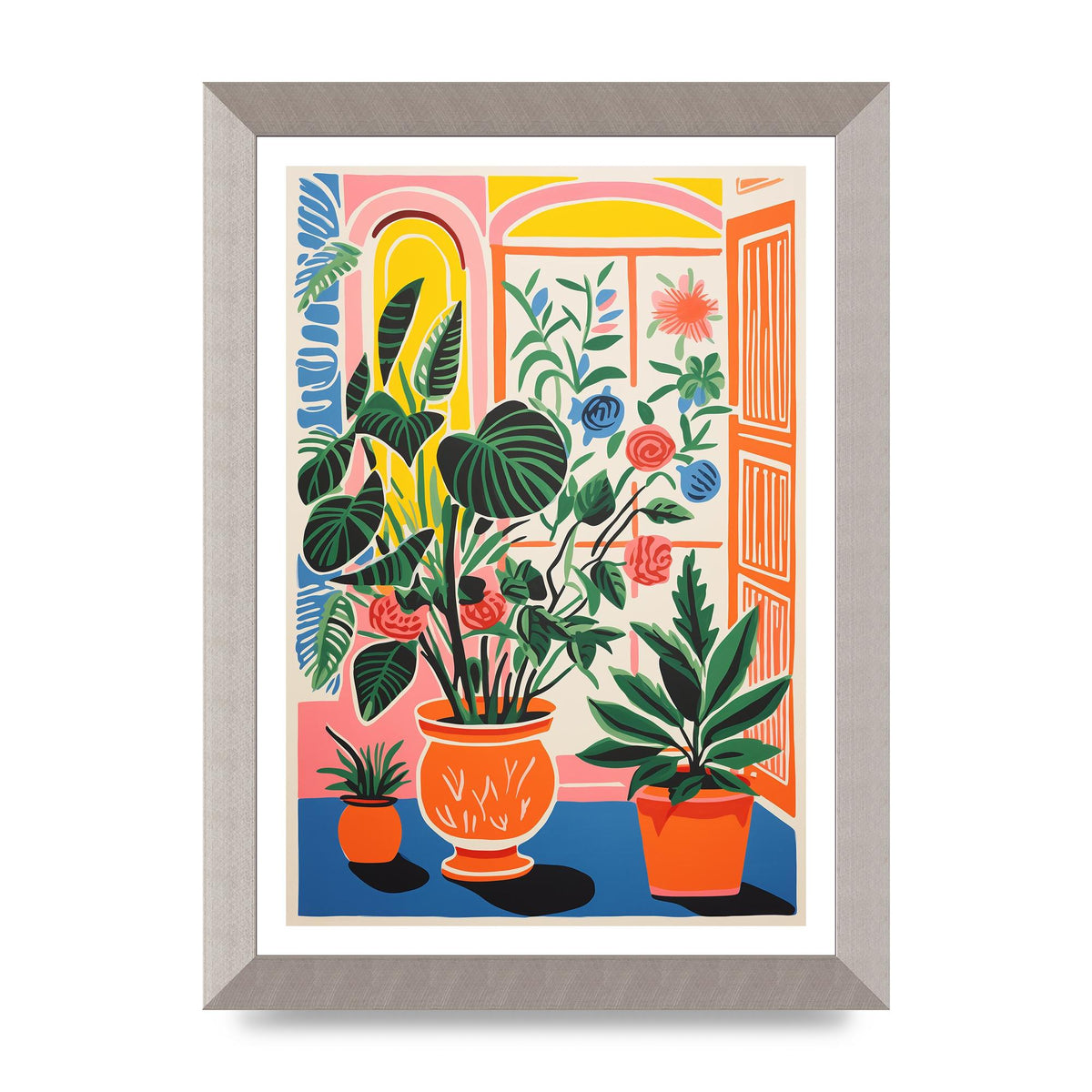 Vibrant Vase with Bold Coloured Flowers
