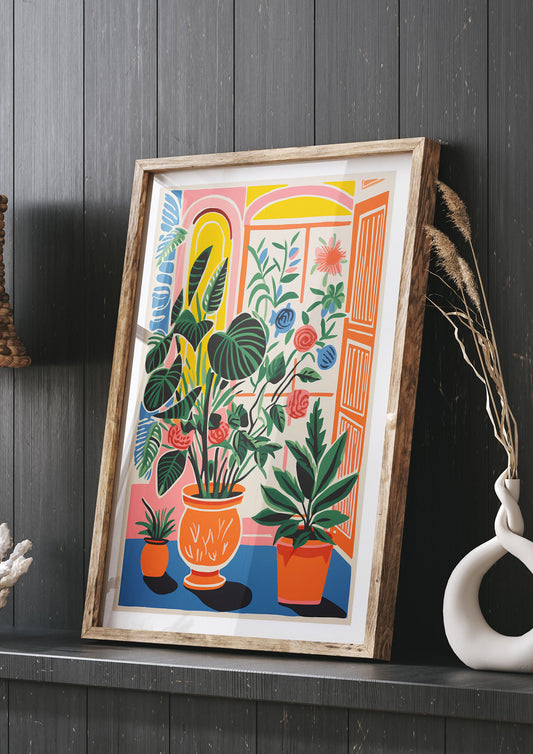 Vibrant Vase with Bold Coloured Flowers