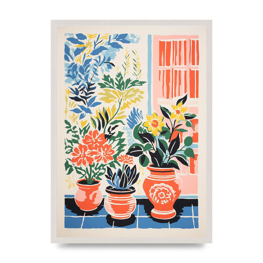 Colorful Vase with Vibrant Blossoms