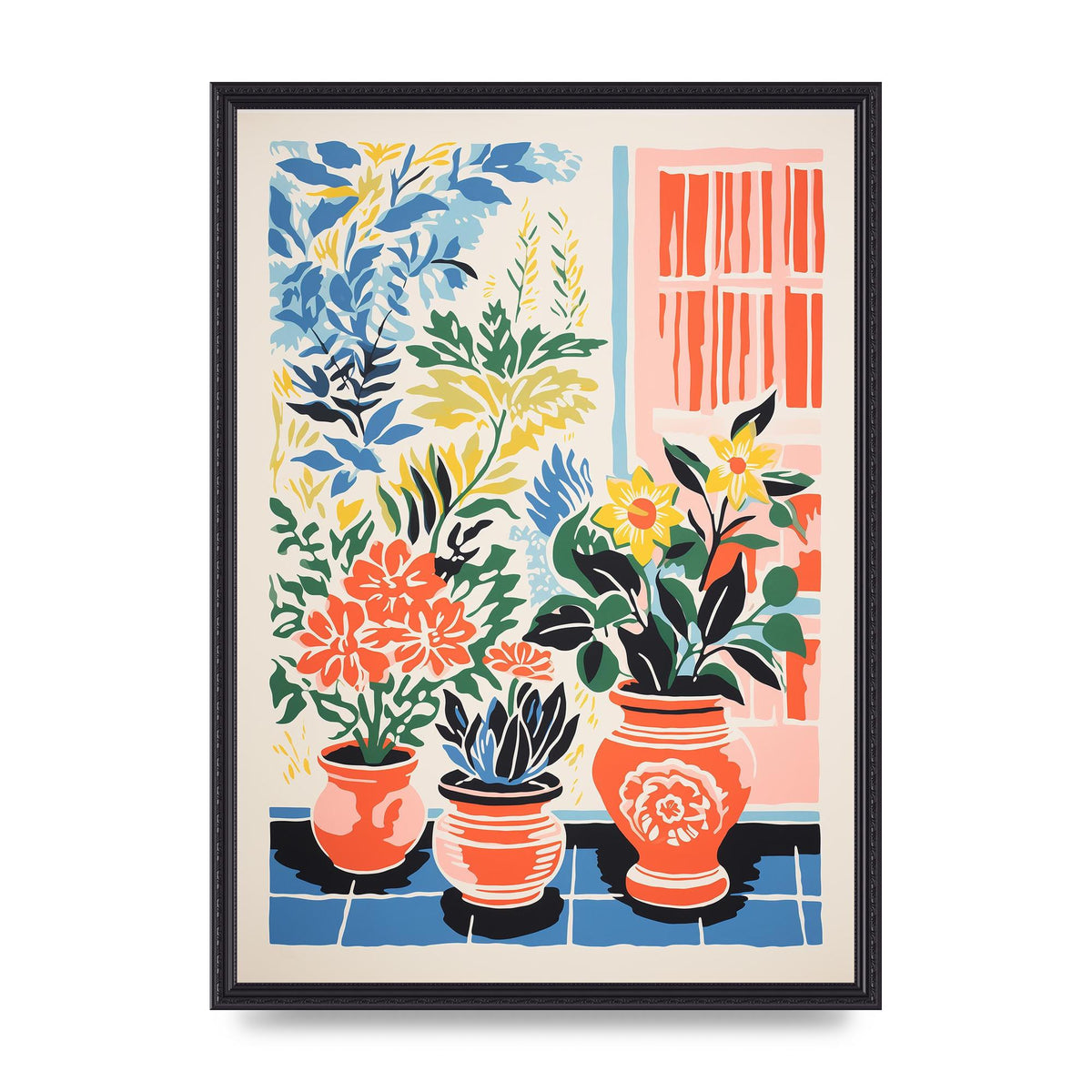 Colorful Vase with Vibrant Blossoms