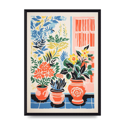 Colorful Vase with Vibrant Blossoms