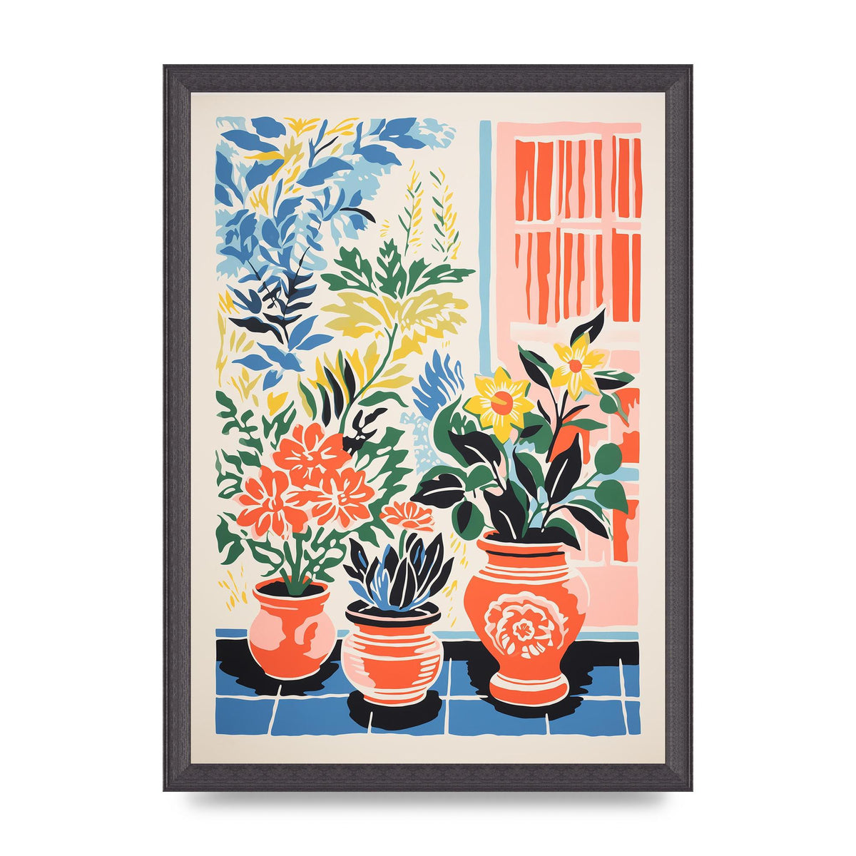 Colorful Vase with Vibrant Blossoms
