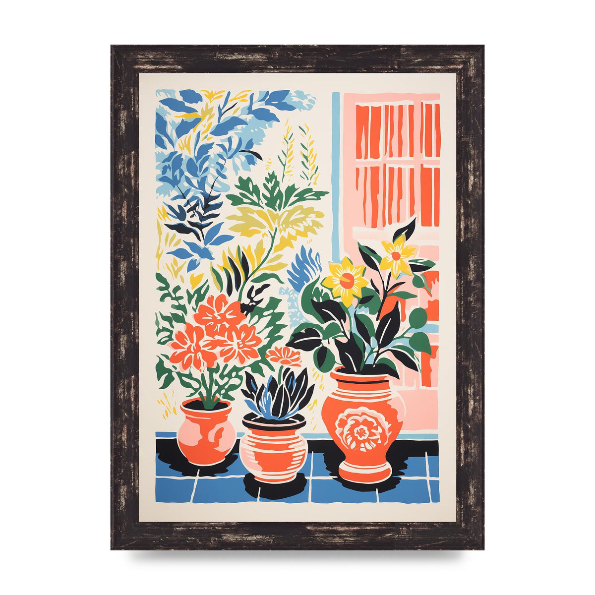 Colorful Vase with Vibrant Blossoms
