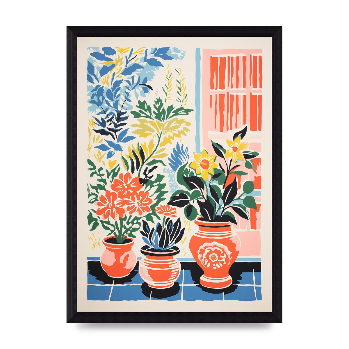 Colorful Vase with Vibrant Blossoms