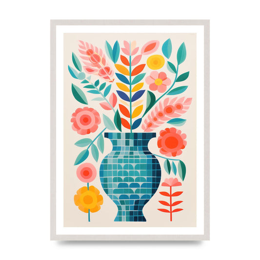 Colorful Vase with Bold Shapes and Hues