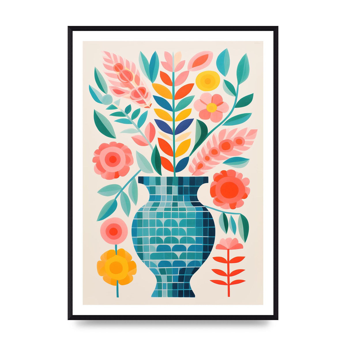 Colorful Vase with Bold Shapes and Hues