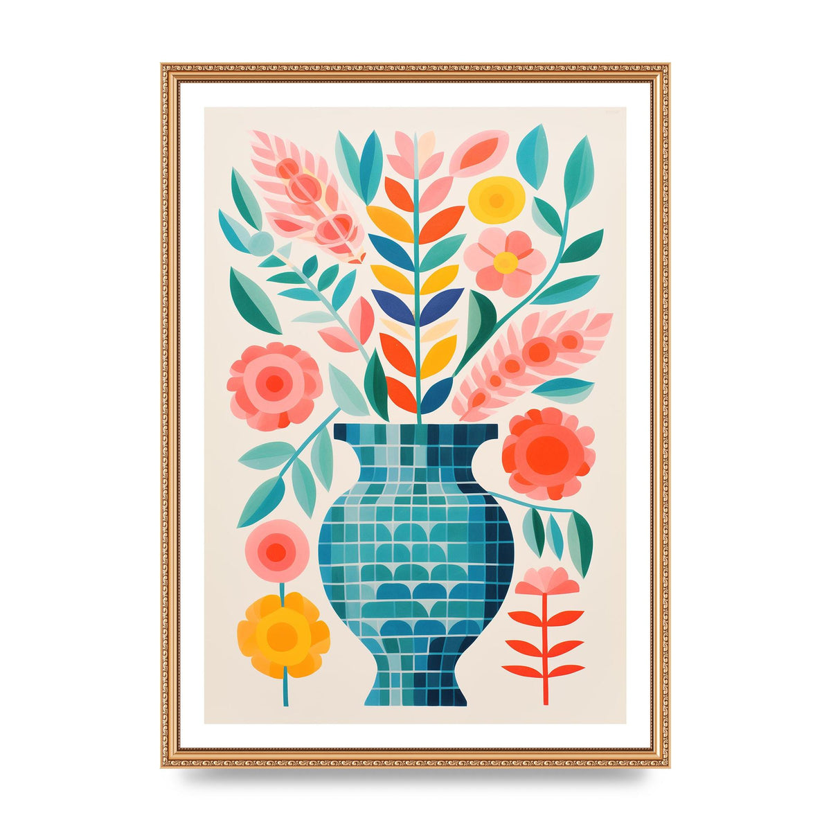 Colorful Vase with Bold Shapes and Hues