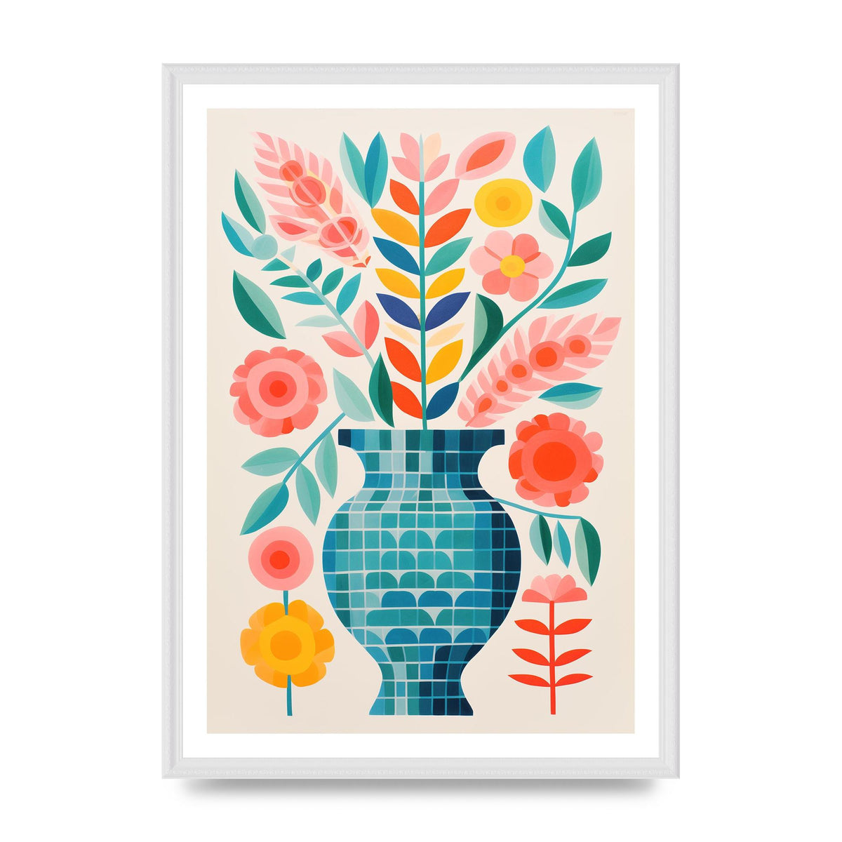 Colorful Vase with Bold Shapes and Hues