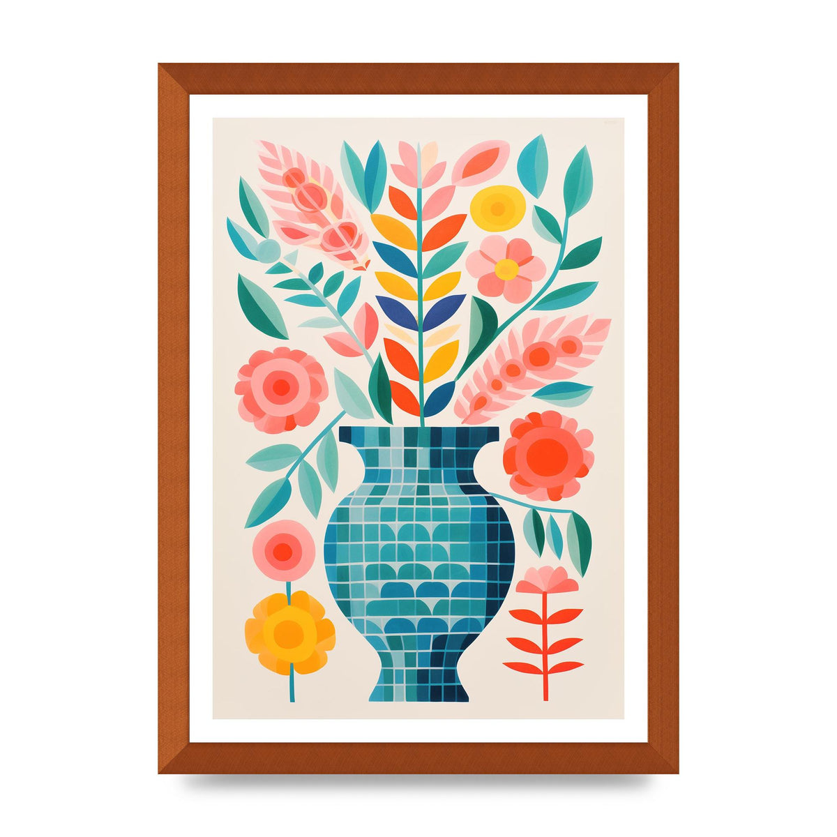 Colorful Vase with Bold Shapes and Hues