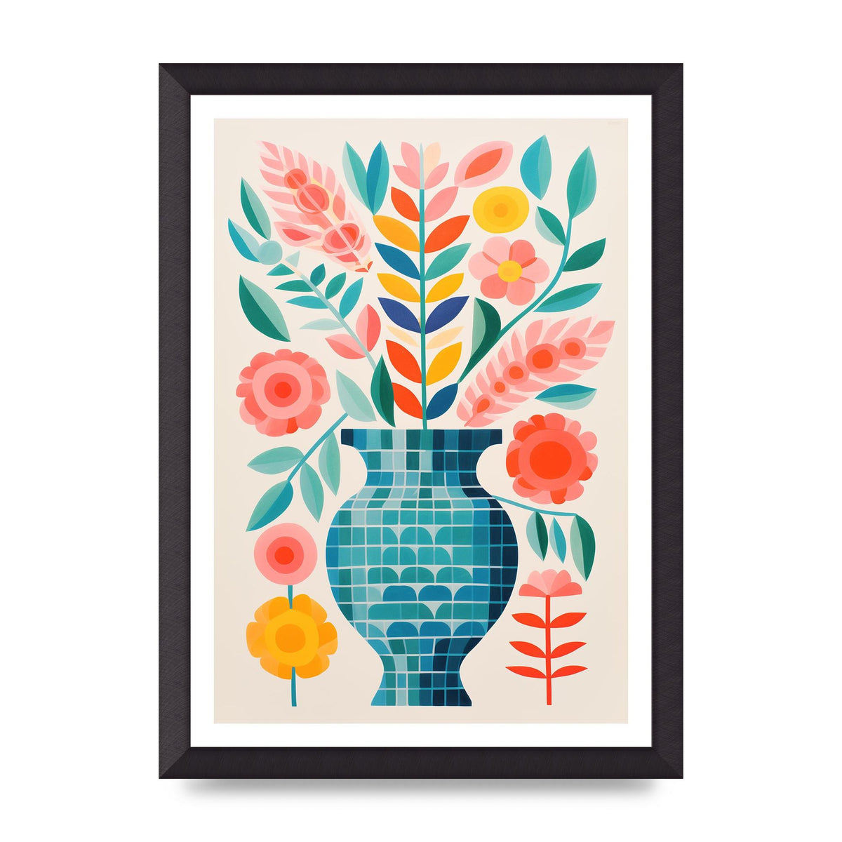 Colorful Vase with Bold Shapes and Hues
