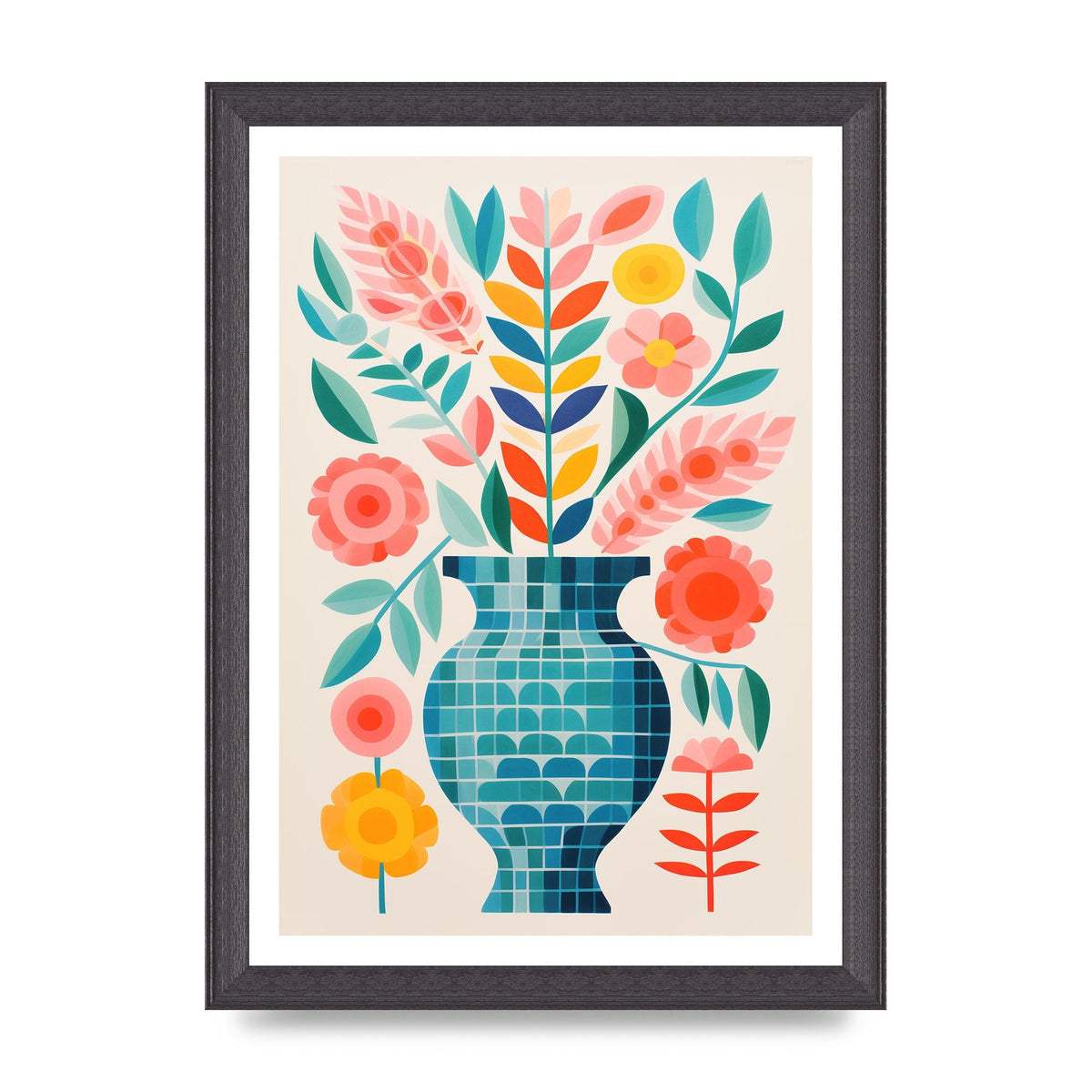 Colorful Vase with Bold Shapes and Hues