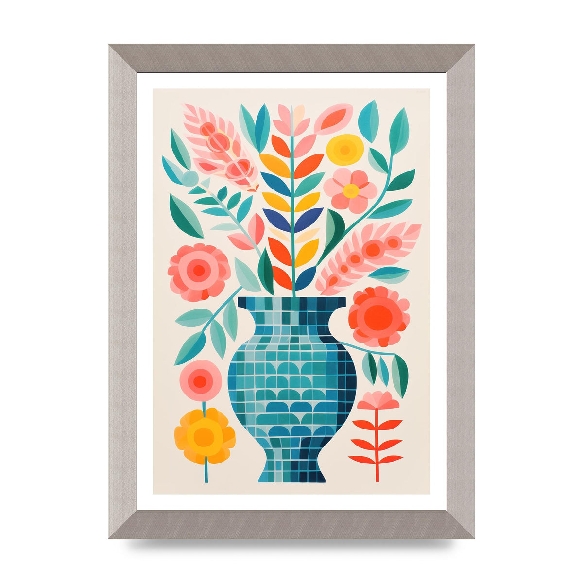 Colorful Vase with Bold Shapes and Hues