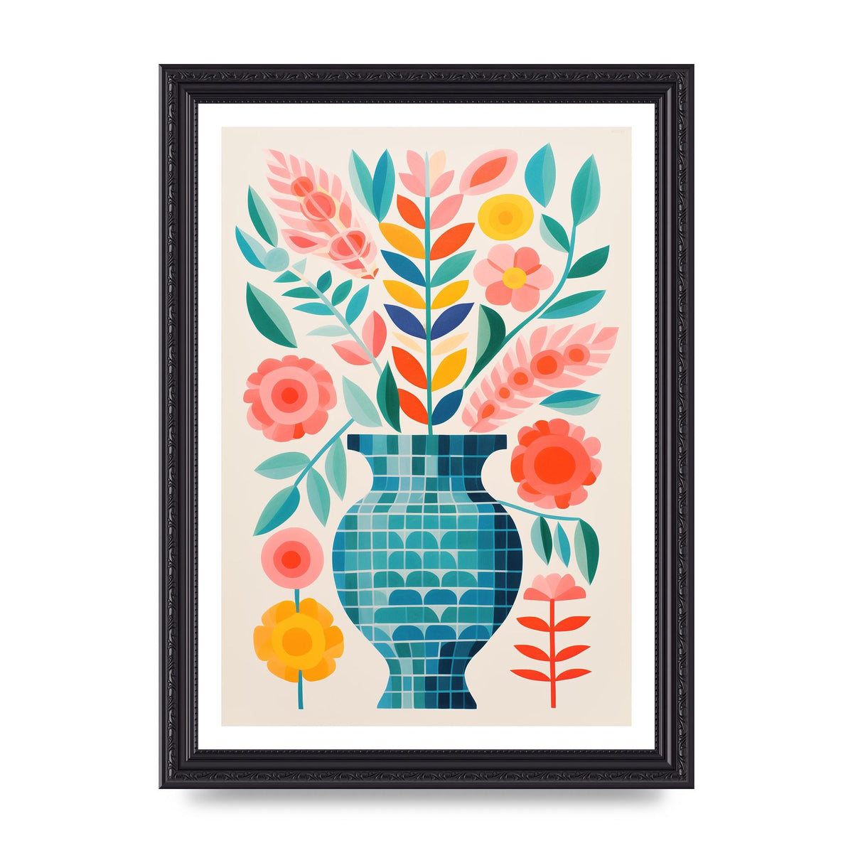 Colorful Vase with Bold Shapes and Hues