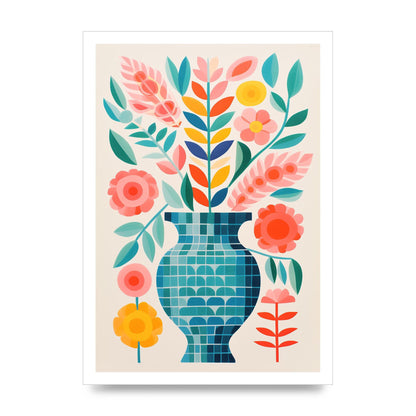 Colorful Vase with Bold Shapes and Hues