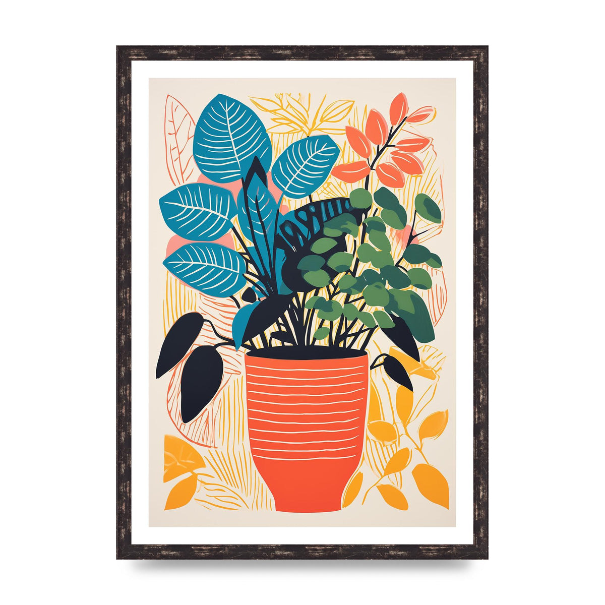 Vivid Vase with Vibrant Colors and Flowers