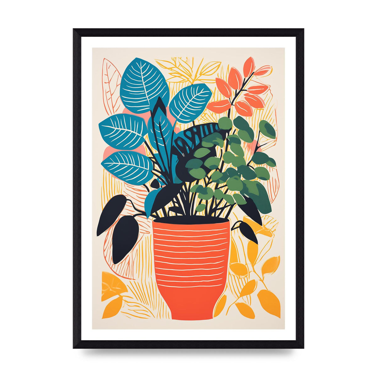 Vivid Vase with Vibrant Colors and Flowers