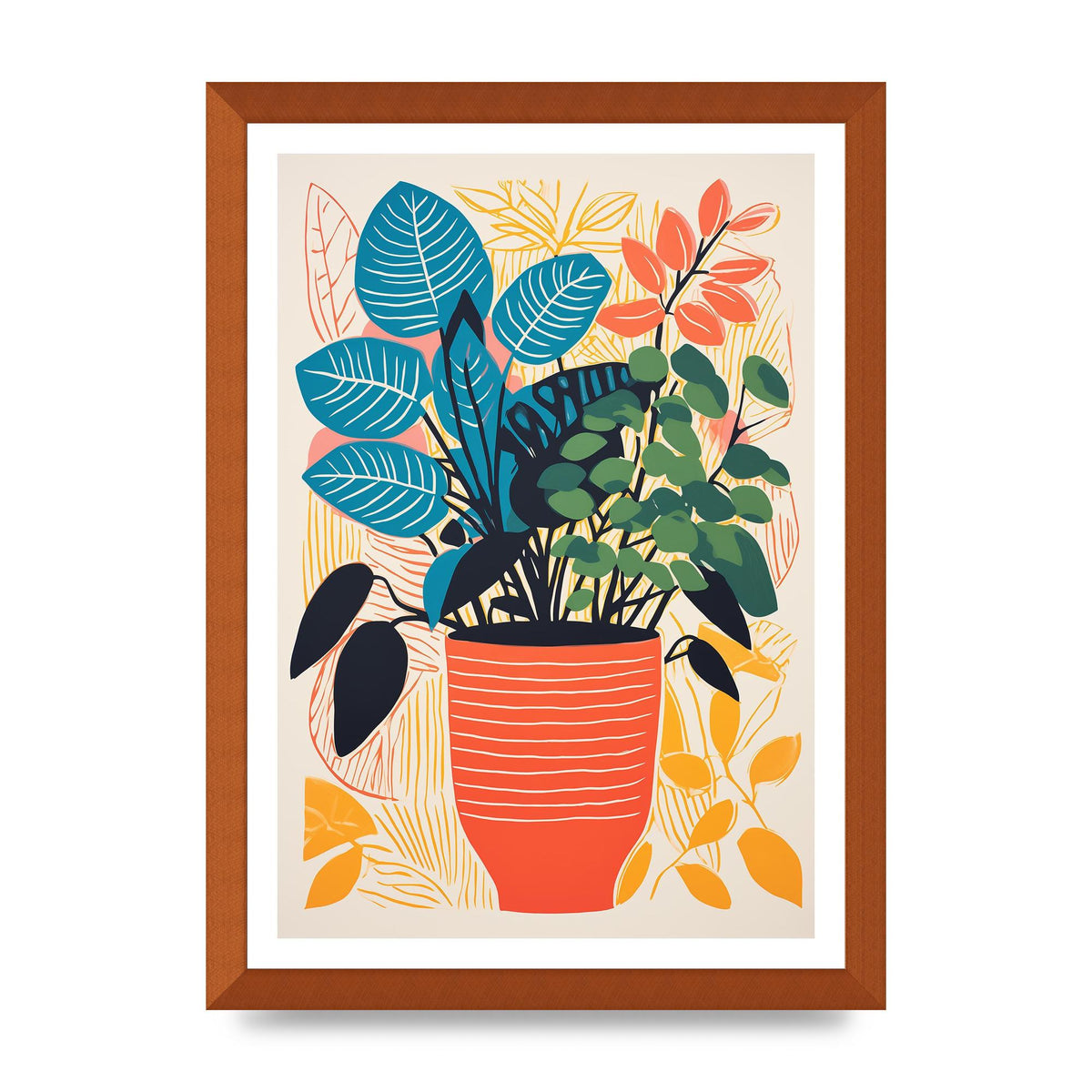Vivid Vase with Vibrant Colors and Flowers