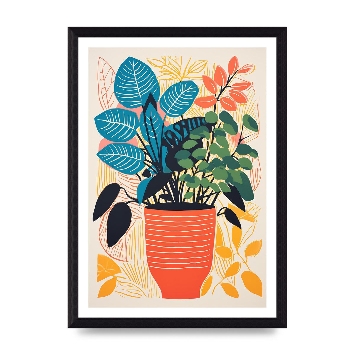 Vivid Vase with Vibrant Colors and Flowers