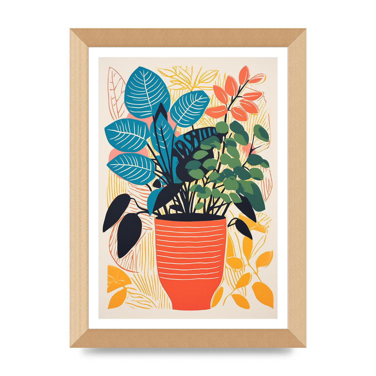 Vivid Vase with Vibrant Colors and Flowers