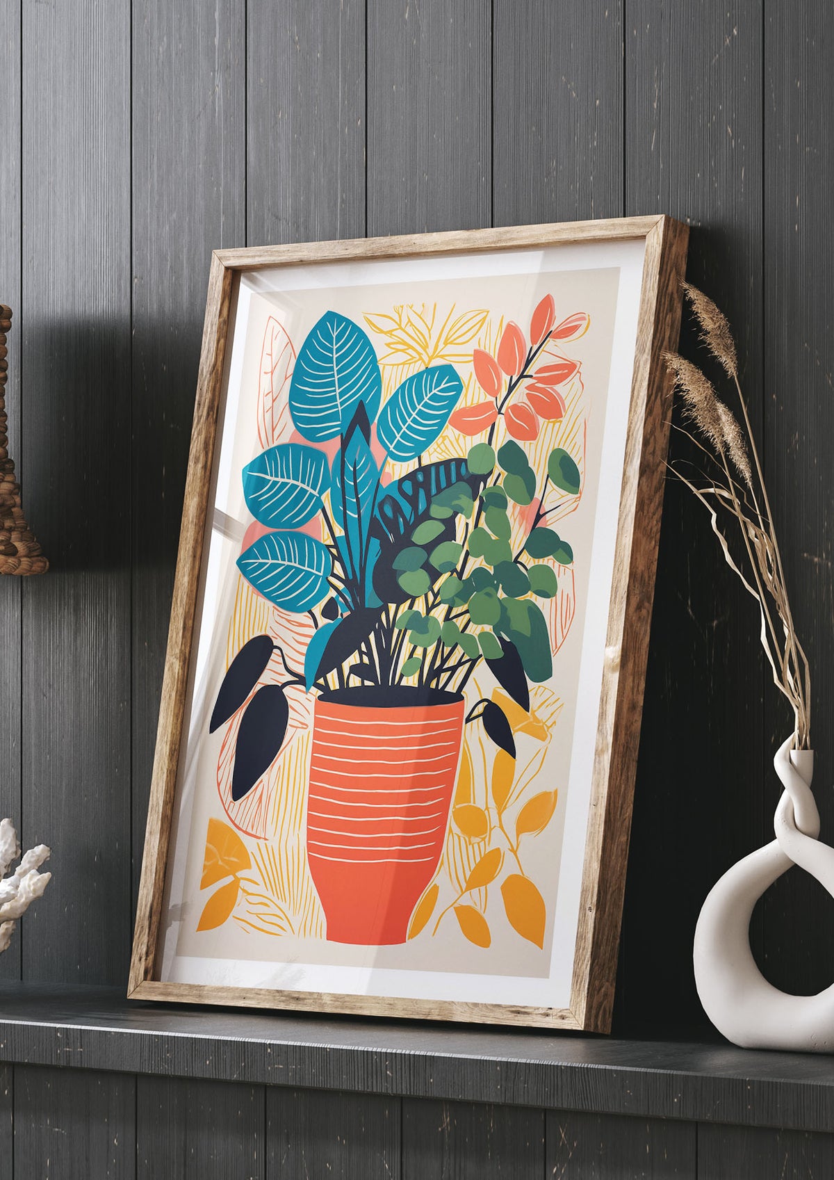Vivid Vase with Vibrant Colors and Flowers