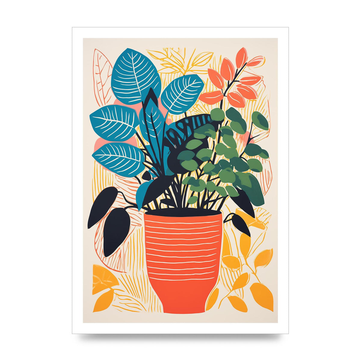 Vivid Vase with Vibrant Colors and Flowers