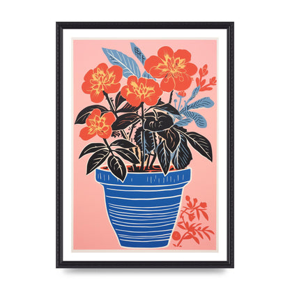 Vibrant Vase with Bold Shapes and Flowers