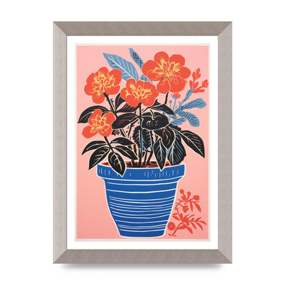 Vibrant Vase with Bold Shapes and Flowers