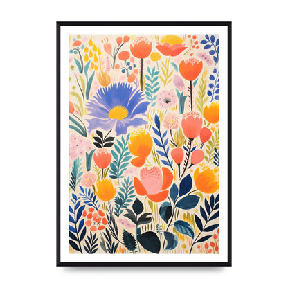 Vibrant-Colored Vase with Simple Flowers