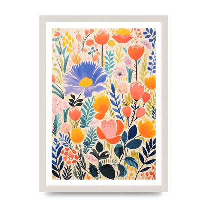 Vibrant-Colored Vase with Simple Flowers