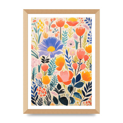 Vibrant-Colored Vase with Simple Flowers
