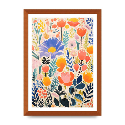 Vibrant-Colored Vase with Simple Flowers