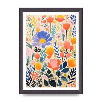 Vibrant-Colored Vase with Simple Flowers