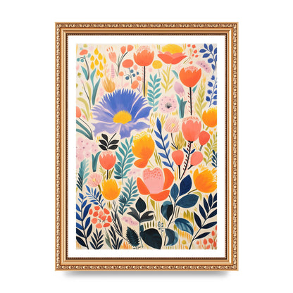 Vibrant-Colored Vase with Simple Flowers