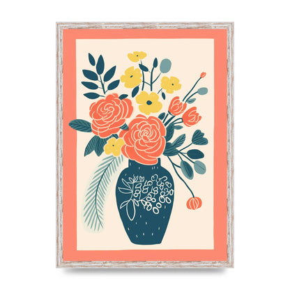 Lively Vase with Radiant Hues and Vivid Blooms