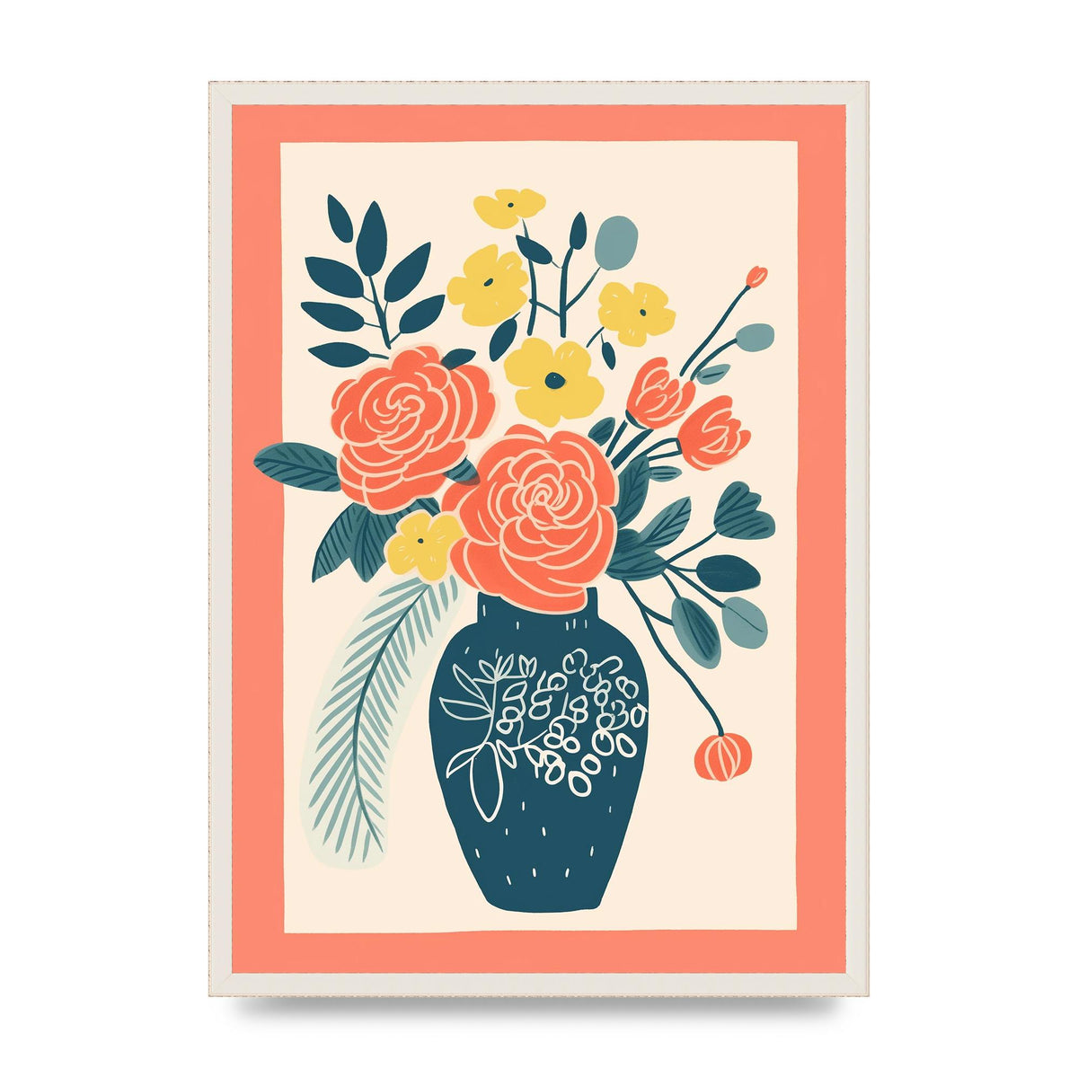 Lively Vase with Radiant Hues and Vivid Blooms