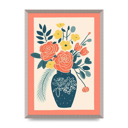 Lively Vase with Radiant Hues and Vivid Blooms