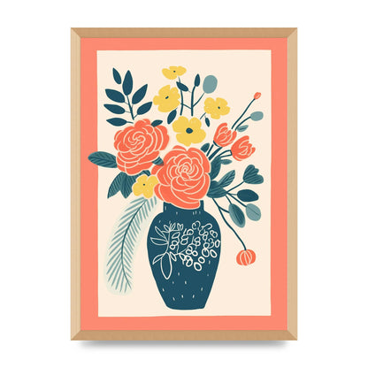 Lively Vase with Radiant Hues and Vivid Blooms