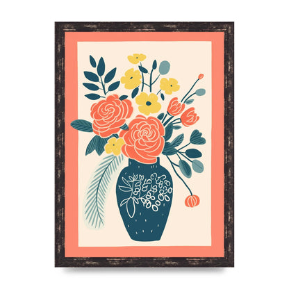 Lively Vase with Radiant Hues and Vivid Blooms