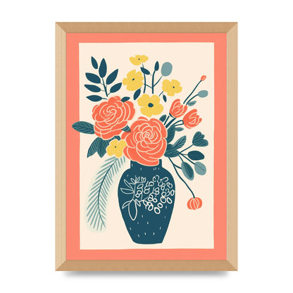 Lively Vase with Radiant Hues and Vivid Blooms