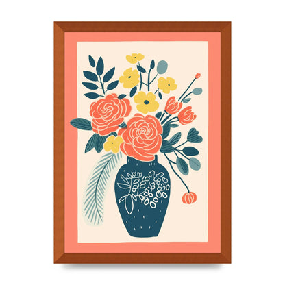 Lively Vase with Radiant Hues and Vivid Blooms
